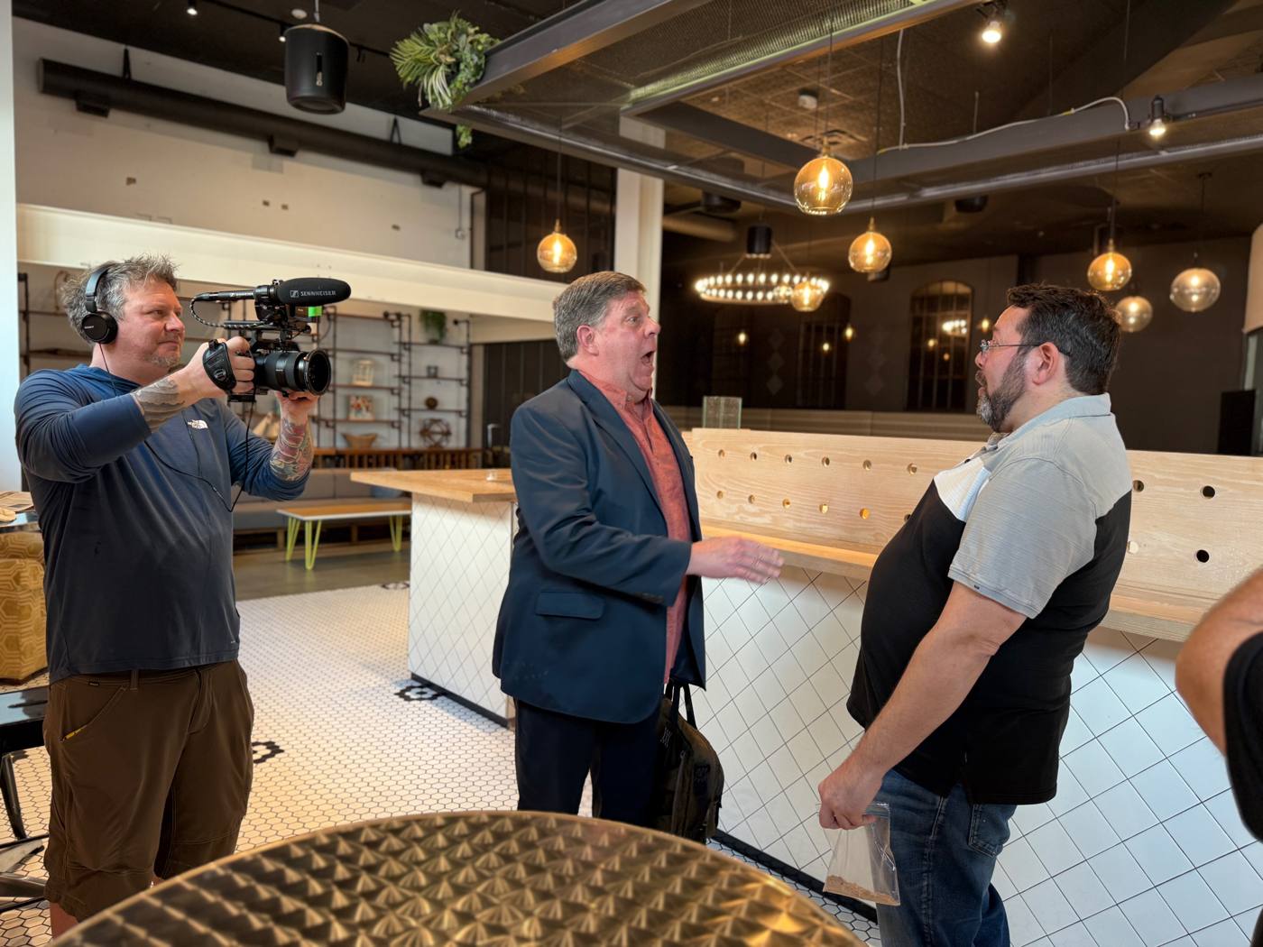 Rocky and Brad react, filmed by Jeff Irvin